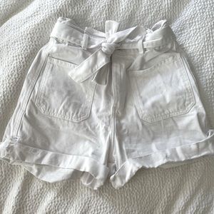 White Zara paperbag shorts